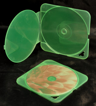 4.4mm Square - Round Shell CD case Green (Single)